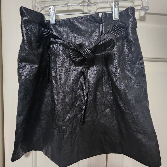Free People Payton Faux Black Leather Mini Skirt Size 4 - Picture 6 of 9